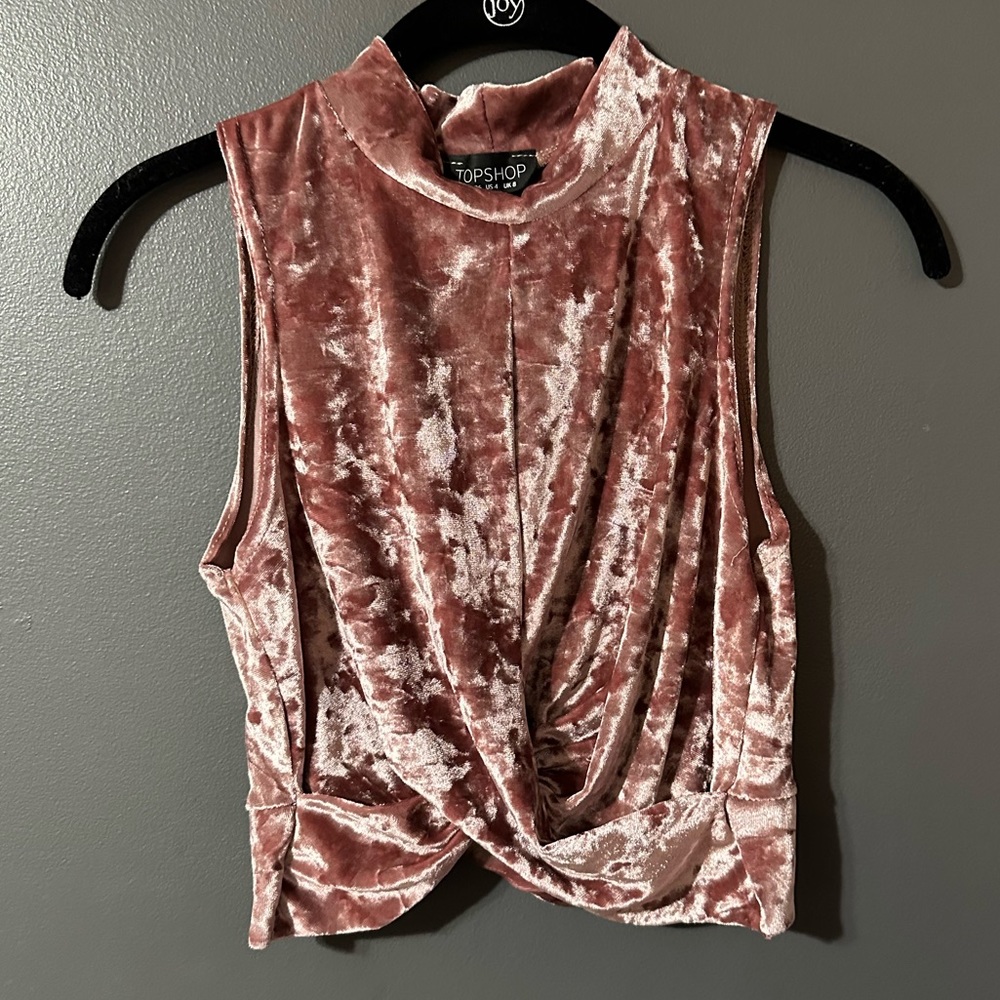 Crushed Velvet Crop Top. TopShop. Size 4.